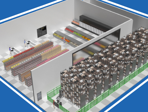 Rendering of microfulfillment grocery store