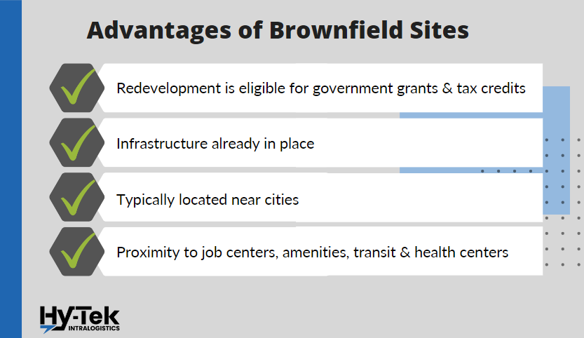 The four main advantages of brownfield sites