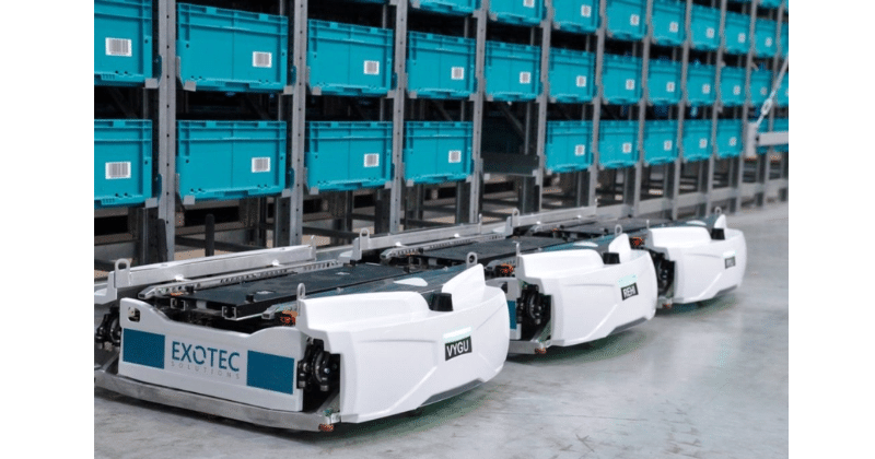 Photo of robotic based goods-to-person system, Exotec.